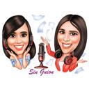 Logo podcastu s kreslenými tvářemi