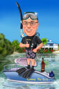 Custom Scuba Diving Caricature Gift Idea