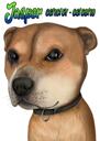 Funny Boxer Dog Caricature Portrét v barevném stylu z fotografií