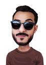 Person mit Sonnenbrille Karikatur im Farbstil von Foto