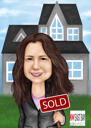 House Agent Holding Sold Sign