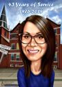 Custom Person Colored Caricature with Any City, Town or Village Background