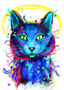 Památník akvarel Halo Cat