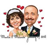 Retrato de caricatura de aniversario de bodas
