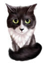 Katzen-Karikatur-Zeichnung im Ganzkörpertyp mit einfarbigem Hintergrund vom Foto