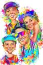 Desen de familie în acuarelă pastel