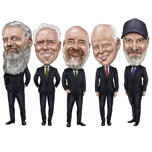 Caricatura del gruppo di testimoni dello sposo