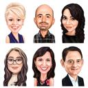 Imagem de caricatura personalizada para funcionários corporativos