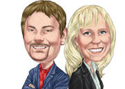 Two Business Partners Caricature