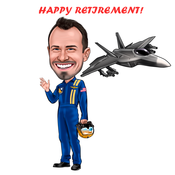 Fighter Pilot Retirement Gift Caricature