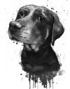 Pintura de retrato de perro de grafito