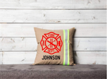 4. Firefighter Maltese Cross Pillow with Personalized Name-0