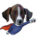 Caricature de carlin super-héros