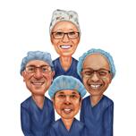 Gruppo di disegno medico e infermieri