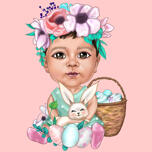 Kid Easter Caricature Drawing