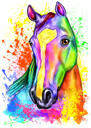 Zirga akvareļa portrets no fotogrāfijām