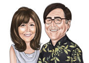 La mulți ani de nuntă de 40 de ani - Caricatură de cuplu din fotografii