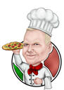 Pizza Kızı Özel Karikatür Karikatür İş Logo Tasarımı Fotoğraflardan