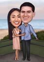 Friends Caricature Portrait with Nature View