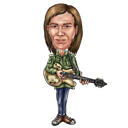 Caricature des Beatles : joueur de guitare