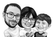 Three Persons Portrait in Black and White Style from Photos