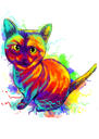 Estilo de aquarela de retrato de gatinho a partir de fotos