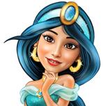 Jasmine Princess inspirierte Cartoon-Zeichnung