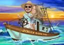Man+in+Dump+Truck+Cartoon+Drawing+in+Colored+Style+with+Personalized+Background