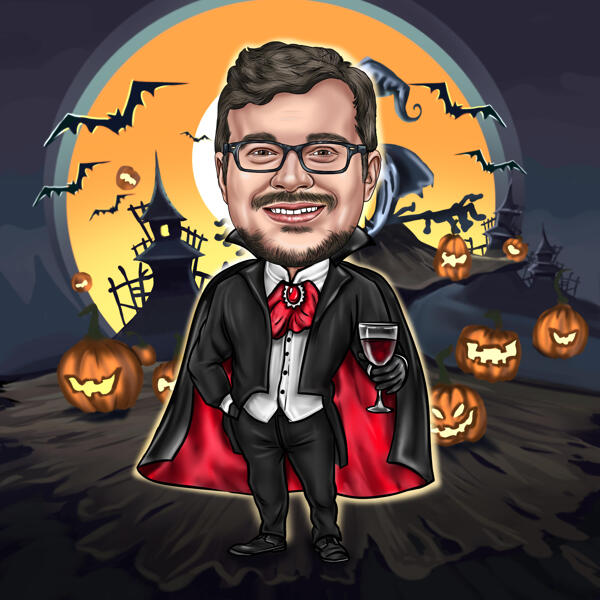 Caricatura assustadora de Halloween a partir de foto