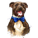 Staffordshire Terrier portræt i naturlig akvarel stil
