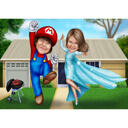 Laste karikatuur multifilmide fännidele: Super Mario ja Frozen
