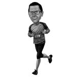 Černobílá joggingová kresba