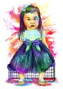 رسم بورتريه كامل الجسم بالألوان المائية