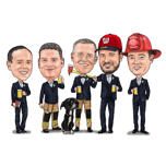 رسم مجموعة رجال الاطفاء
