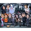 Halloween Group Caricature Card