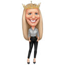 Queen Caricature Drawing from Photo in Funny Exaggerated Style