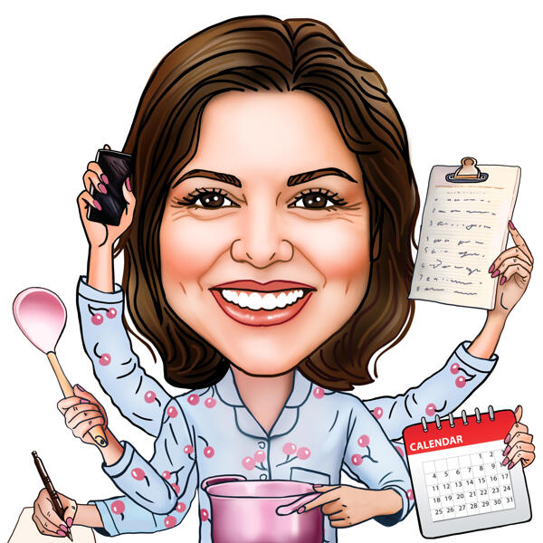 Barevná multitaskingová karikatura