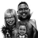 Superhelden-Familien-Cartoon-Porträt