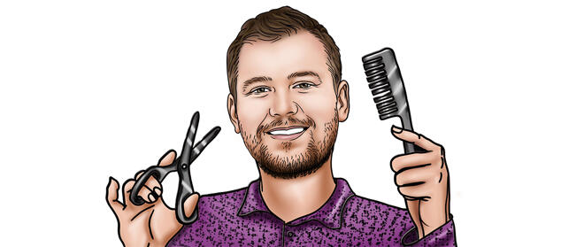 Caricature de coiffeur