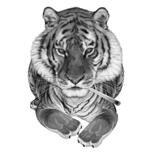 Portrait de dessin animé de tigre