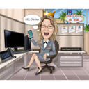 Caricature amusante d'un manager avec bulle de dialogue