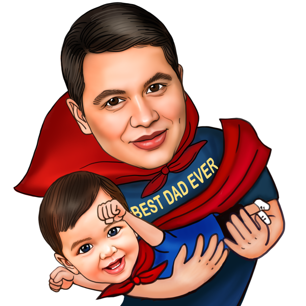 Süper Kahraman Karikatürleri Olarak En İyi Baba ve Oğul