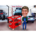Mechaniker-Karikatur-Geburtstagsgeschenk