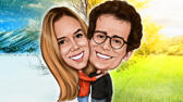 Long distance boyfriend caricature gifts for valentines day