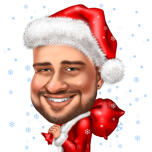 Custom Santa Claus Caricature Drawing
