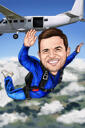 Parachutist grappige cartoon