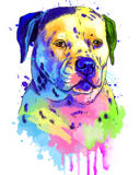Portrait+de+chien+aquarelle+%C3%A0+colorier+pastel+avec+fond+color%C3%A9