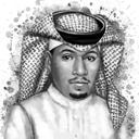 صورة شخصية بألوان مائية بدرجات الرمادي من الصور