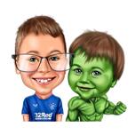 Dessin de caricature de super-héros pour enfants