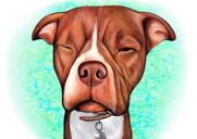 Portret amuzant cu caricatură de câine boxer în stil color din fotografii